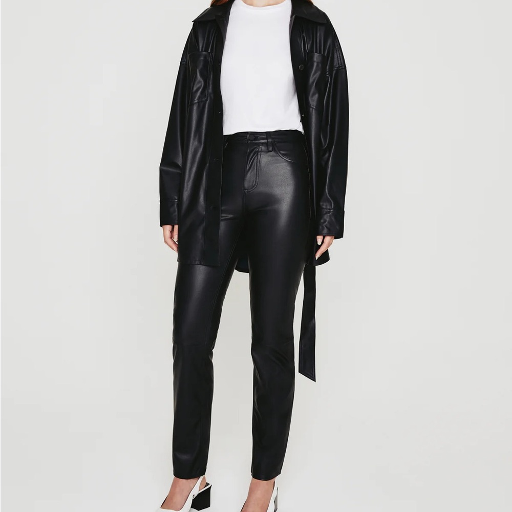 AG Adriano Goldschmied Black Vegan Leather Pants